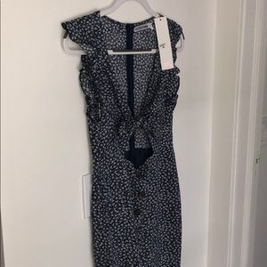 Peppermayo Morning Mist tie cut-out floral dress